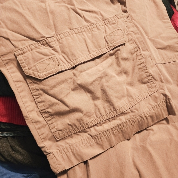 Motherhood Maternity Casual Beige Khaki Capri Cargo Pants Medium M Drawstring - Picture 7 of 10